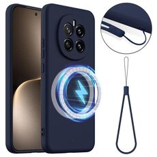 Custodia antiurto in silicone Magsafe per Honor Magic7 (blu navy)