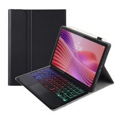 Custodia per tablet in pelle con tastiera Bluetooth retroilluminata staccabile ultrasottile con touchpad per Lenovo Tab 10.1 / ZhaoYang K10C 10.1 AM29-AS (nero)