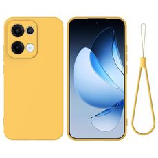 Custodia antiurto in silicone liquido color puro per OPPO Reno13 5G (giallo)