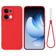 Custodia antiurto in silicone liquido color puro per OPPO Reno13 5G (rosso)