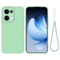 Custodia antiurto in silicone liquido color puro per OPPO Reno13 5G (verde)