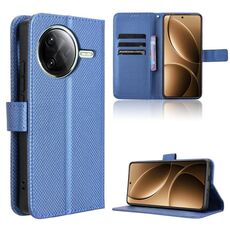 Custodia in pelle con texture a diamante per Xiaomi Poco F7 Pro 5G / F7 Ultra (blu)