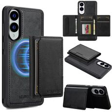 Custodia per telefono Magsafe con custodia RFID staccabile per Samsung Galaxy S25 Edge 5G LC.IMEEKE serie L5 (nero)