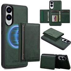 Custodia per telefono Magsafe con custodia RFID staccabile per Samsung Galaxy S25 Edge 5G LC.IMEEKE serie L5 (verde)