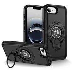 Custodia magnetica con supporto ad anello per iPhone 16e (nera)
