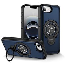 Custodia magnetica con supporto ad anello per iPhone 16e (blu)