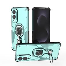 Custodia per telefono ibrida in TPU con supporto in metallo per Samsung Galaxy S25 Edge 5G (verde)