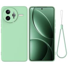 Custodia per telefono antiurto in silicone liquido a tinta unita per Xiaomi Poco F7 (verde)