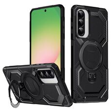 Custodia per telefono con supporto MagSafe satinato per Samsung Galaxy A36 5G (nero)