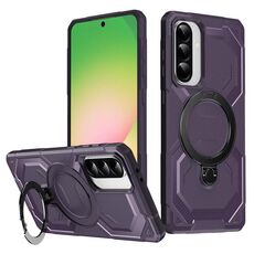 Custodia per telefono con supporto MagSafe satinato per Samsung Galaxy A36 5G (viola)