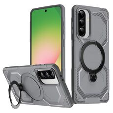 Custodia per telefono con supporto MagSafe satinato per Samsung Galaxy A56 5G (grigio)