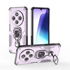 Custodia per telefono ibrida in TPU con supporto in metallo per Redmi 14C 4G (viola)