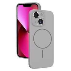 Custodia sottile in silicone liquido con foro sottile per iPhone 13 (grigio titanio)