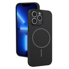 Custodia sottile in silicone liquido con foro sottile per iPhone 13 Pro (nero)