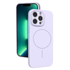 Custodia sottile in silicone liquido con foro sottile per iPhone 13 Pro Max (viola)