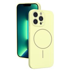 Custodia sottile in silicone liquido con foro sottile per iPhone 13 Pro Max (giallo)