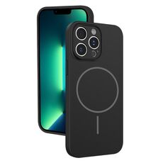 Custodia sottile in silicone liquido con foro sottile per iPhone 13 Pro Max (nero)