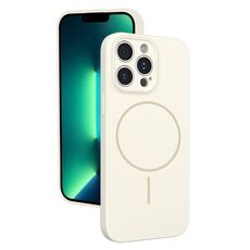 Custodia sottile in silicone liquido con foro sottile per iPhone 13 Pro Max (bianca)