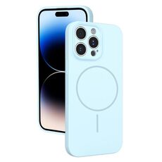 Custodia sottile in silicone liquido con foro sottile per iPhone 14 Pro Max (blu Sierra)