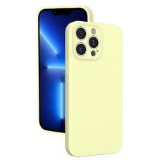 Custodia per telefono in silicone liquido con foro sottile per iPhone 13 Pro (giallo)