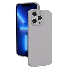 Custodia per telefono in silicone liquido con foro sottile per iPhone 13 Pro (grigio titanio)