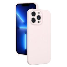 Custodia per telefono in silicone liquido con foro sottile per iPhone 13 Pro (rosa)