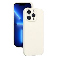 Custodia per telefono in silicone liquido con foro sottile per iPhone 13 Pro (bianca)