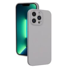 Custodia per telefono in silicone liquido con foro sottile per iPhone 13 Pro Max (grigio titanio)