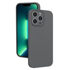 Custodia in silicone liquido con foro sottile per iPhone 13 Pro Max (grigio scuro)