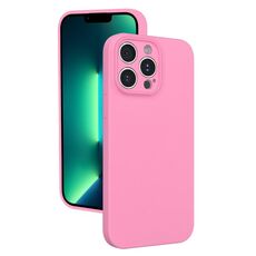 Custodia in silicone liquido con foro sottile per iPhone 13 Pro Max (rosa)