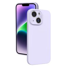 Custodia in silicone liquido con foro sottile per iPhone 14 (viola)