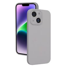 Custodia per telefono in silicone liquido con foro sottile per iPhone 14 (grigio titanio)