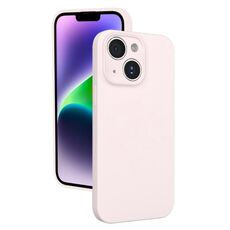 Custodia per telefono in silicone liquido con foro sottile per iPhone 14 (rosa)