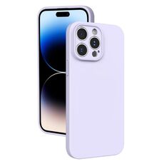 Custodia in silicone liquido con foro sottile per iPhone 14 Pro (viola)