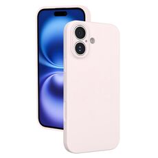 Custodia per telefono in silicone liquido con foro sottile per iPhone 16 (rosa)