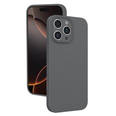 Custodia in silicone liquido con foro sottile per iPhone 16 Pro Max (grigio scuro)