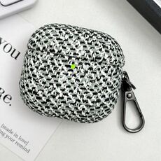 Custodia per auricolari AirPods 3 con texture mimetica e gancio (verde chiaro)