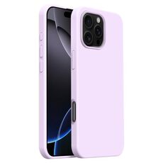 Custodia per telefono Burom Cloud Sensing in silicone liquido ultrasottile a copertura totale per iPhone 16 Pro Max (viola fagiolo)
