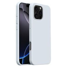 Custodia per telefono Burom Cloud Sensing in silicone liquido ultrasottile a copertura totale per iPhone 16 Pro Max (blu ghiacciaio)