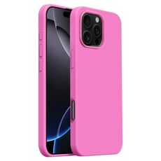Custodia per telefono Burom Cloud Sensing in silicone liquido ultrasottile a copertura totale per iPhone 16 Pro Max (Rosa cipria)