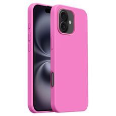 Custodia per iPhone 16 Plus Burom Cloud Sensing in silicone liquido ultrasottile con copertura totale (rosa cipria)