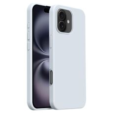 Custodia per iPhone 16 Burom Cloud Sensing in silicone liquido ultrasottile con copertura totale (blu ghiacciaio)