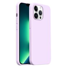 Custodia per iPhone 13 Pro Burom Cloud Sensing in silicone liquido ultrasottile con copertura totale (viola)