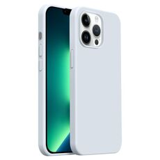 Custodia per iPhone 13 Pro Burom Cloud Sensing in silicone liquido ultrasottile con copertura totale (blu ghiacciaio)