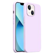 Custodia per iPhone 13 Burom Cloud Sensing in silicone liquido ultrasottile con copertura totale (viola fagiolo)