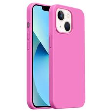 Custodia per iPhone 13 Burom Cloud Sensing in silicone liquido ultrasottile con copertura totale (rosa cipria)