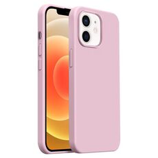 Custodia per iPhone 12 Burom Cloud Sensing in silicone liquido ultrasottile con copertura totale (fiore di ciliegio)