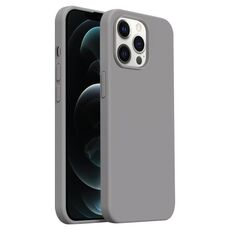 Custodia per iPhone 12 Pro Max Burom Cloud Sensing in silicone liquido ultrasottile con copertura totale (Cinquanta sfumature di grigio)