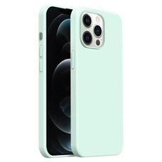 Custodia per iPhone 12 Pro Max Burom Cloud Sensing in silicone liquido ultrasottile con copertura totale (verde mambo)