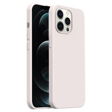 Custodia per telefono Burom Cloud Sensing in silicone liquido ultrasottile a copertura totale per iPhone 12 Pro Max (bianco antico)